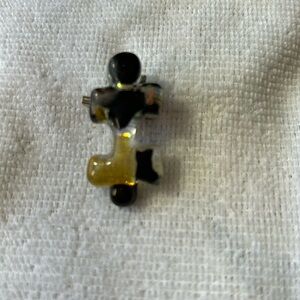 Handmade Dichroic Glass Puzzle Piece Shape Pin/Pendent by Geddes Studio